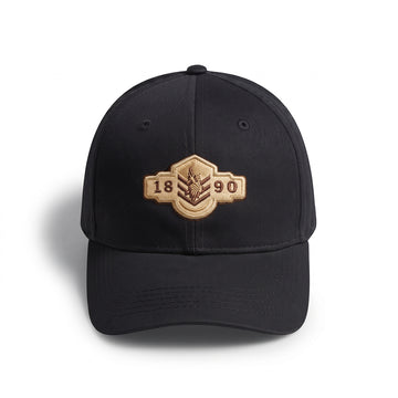 Classic Black Cotton Baseball Cap with Embroidered Logo