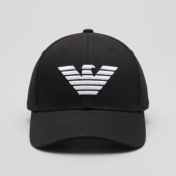 Emporio Armani Eagle Logo Baseball Cap – Black & White