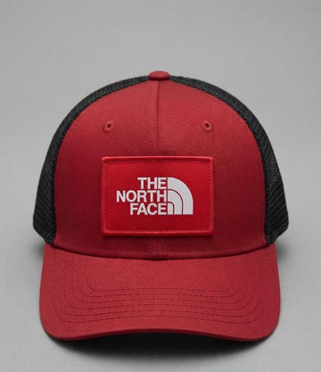 The North Face Box Logo Trucker Hat – Maroon / Red & Black Mesh