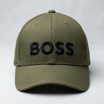 BOSS Logo Cotton Baseball Cap – Army Green